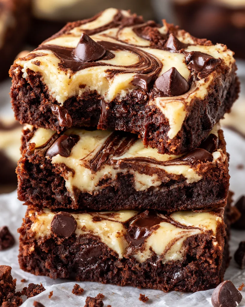 Fudgy Sourdough Cream Cheese Swirl Brownies 