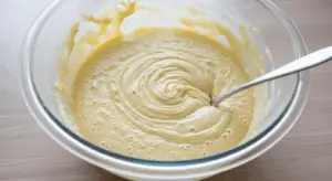 bread raw batter pale yellow-colored