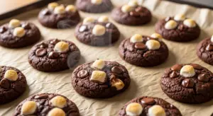 freshly baked cocoa chocolate cookies