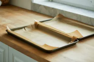 Christmas Chocolate Chip Cookies 5 line baking sheets with parchment paper.