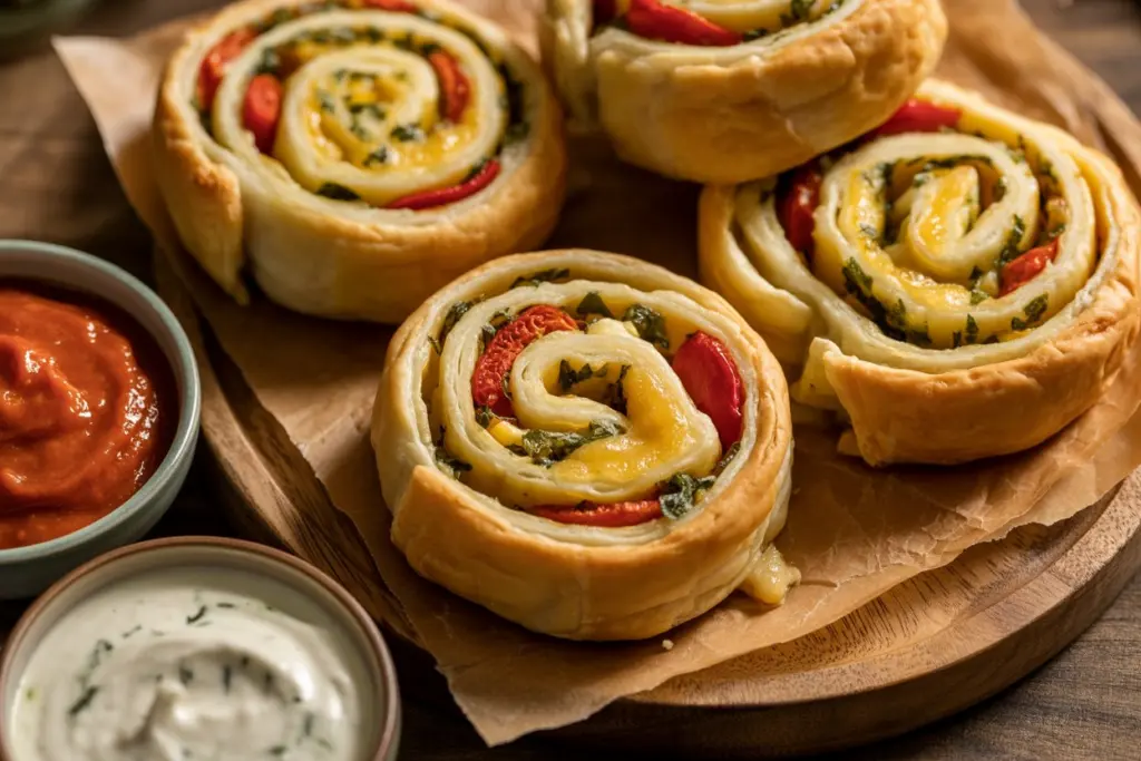 Serving cheese pinwheels easy appetizers