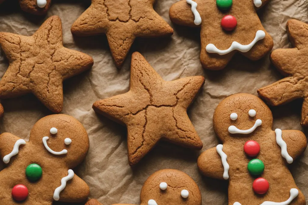 sourdough gingerbread cookies on tray