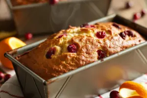 Christmas Cranberry Pound Cake 13 freshly baked bread leaf