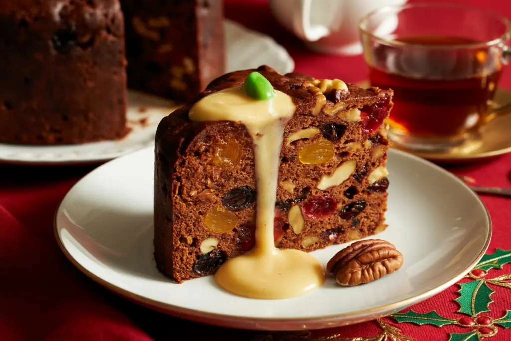 Old English Fruit Cake 18 Sliced Old English Fruit Cake served with tea