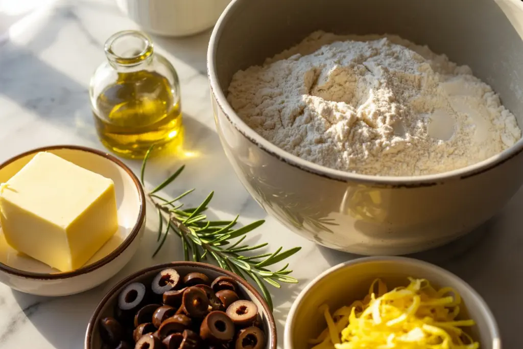 Black olive biscuit cookies ingredients