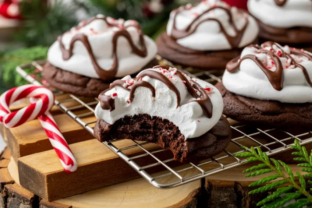 Hot Cocoa Cookies with Marshmallow Frosting