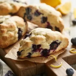 Lemon Blueberry Sourdough Scones recipe card