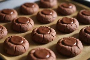 double chocolate thumbprint cookies