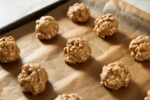 sourdough oatmeal cookies dough tablespoon-sized portions