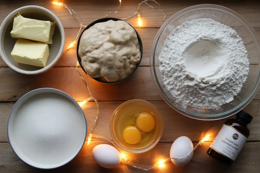 sourdough sugar cookie bar ingredients
