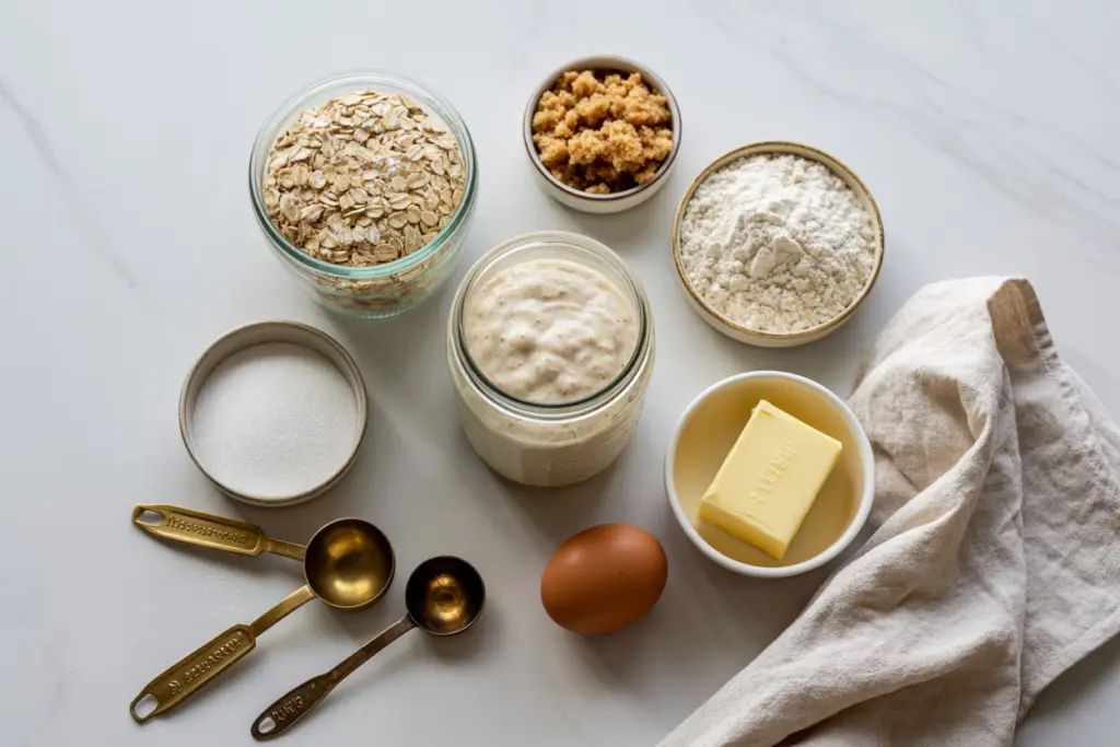sourdough oatmeal cookie ingredients