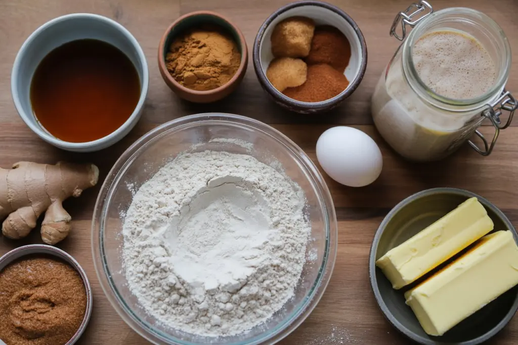 sourdough gingerbread cookie ingredients