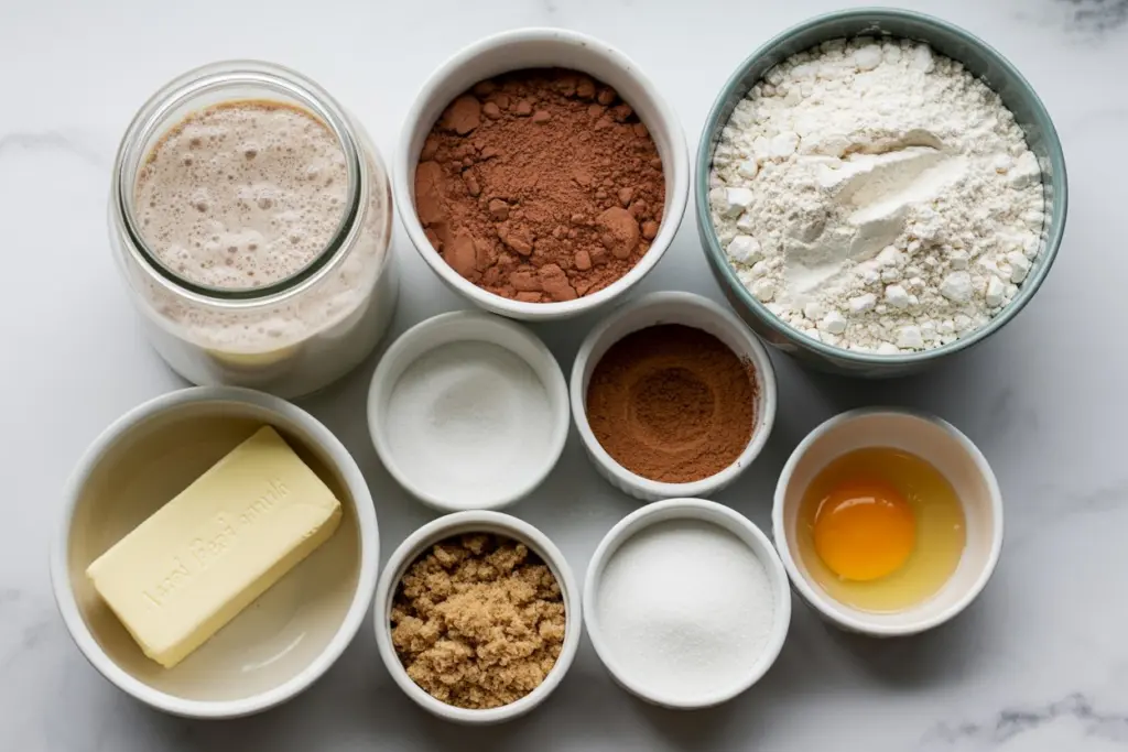 espresso chocolate cookie ingredients flat lay