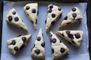 wedges of the blueberries Sourdough Scones