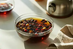 Old English Fruit Cake 5 soak raisins, currants