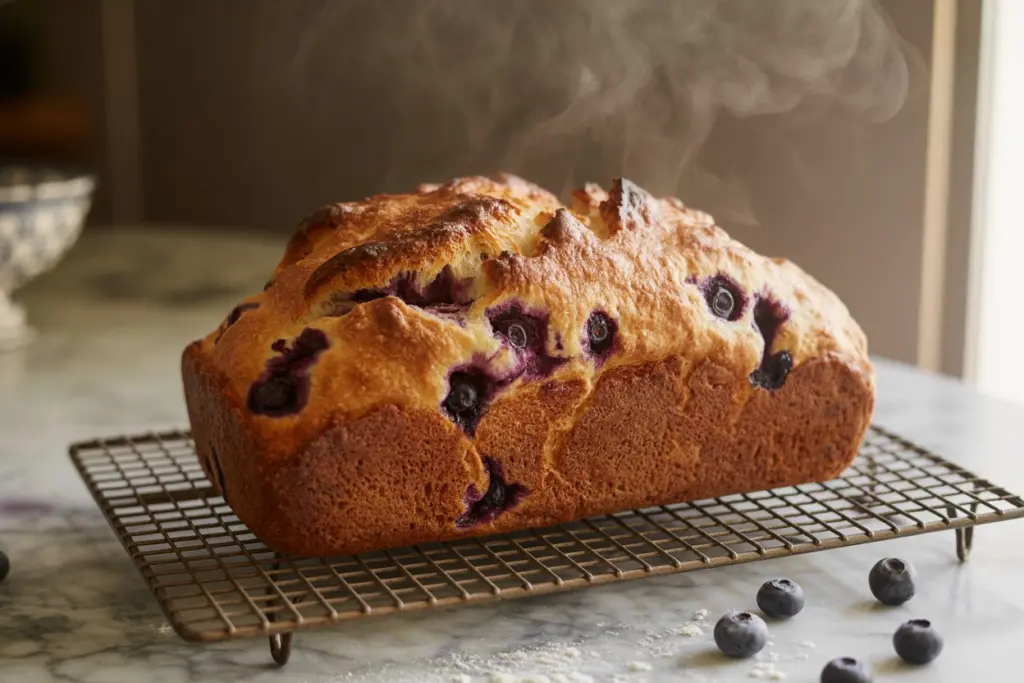 Blueberry Sourdough Bread cooling 