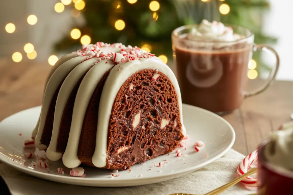 Peppermint Chocolate Bundt Cake: The Ultimate Holiday Dessert Delight 22 Serving Peppermint Chocolate Bundt Cake with cocoa