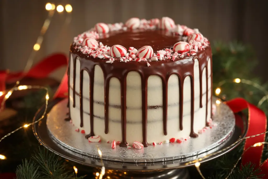 Christmas Peppermint Cake with White Chocolate Buttercream 23 Chocolate Peppermint Cake