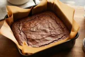 Freshly baked brownies