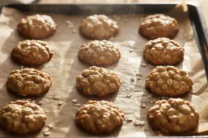 freshly baked sourdough oatmeal cookies