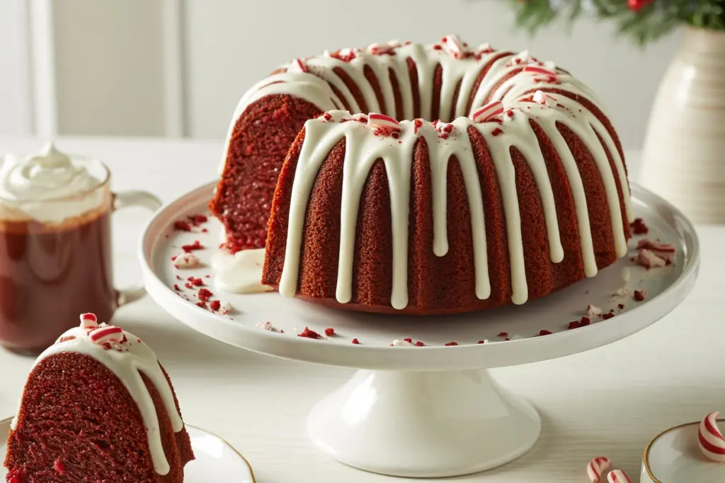 Red Velvet Bundt Cake with Cream Cheese Glaze 2 Holiday Red Velvet Bundt Cake with Cream Cheese Glaze