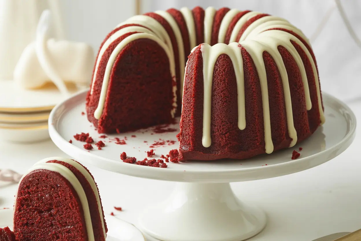 Red Velvet Bundt Cake with Cream Cheese Glaze