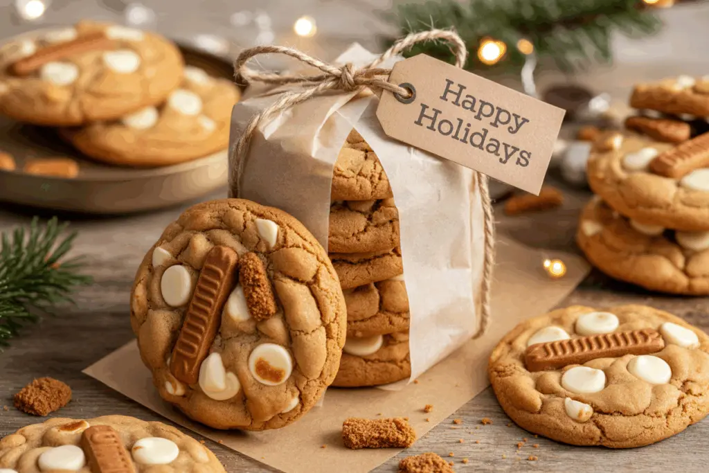 White chocolate chip biscoff cookies