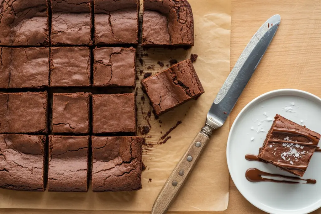 sliced sourdough discard brownies