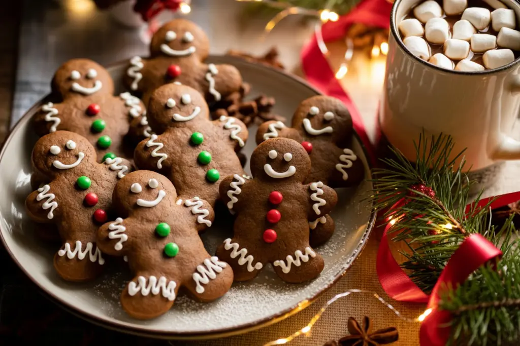 decorated sourdough gingerbread cookies