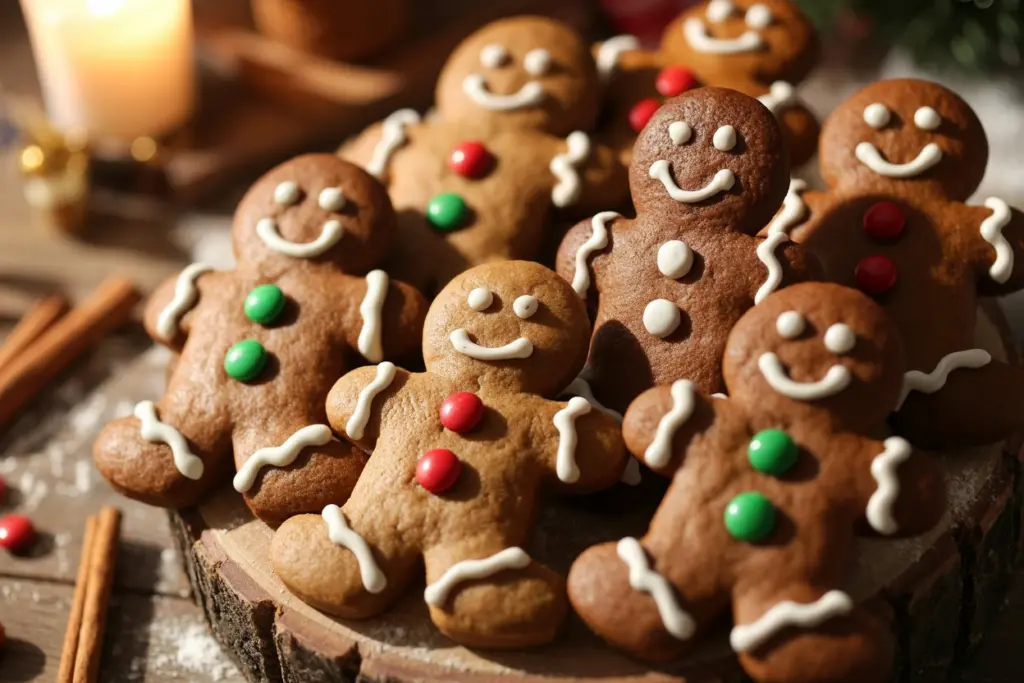 Beautifully decorated sourdough gingerbread cookies 