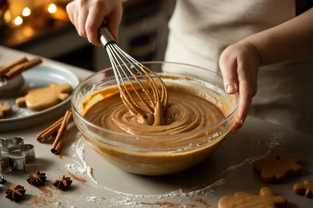 Gingerbread Bundt Cake 13 Mixing Gingerbread Bundt Cake batter