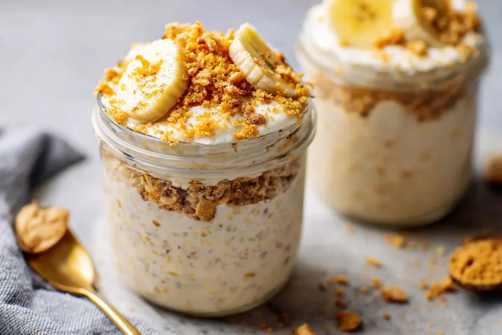 Healthy Overnight Oats Recipe (10 Flavor Toppings) 4 Banana Cream Pie Overnight Oats