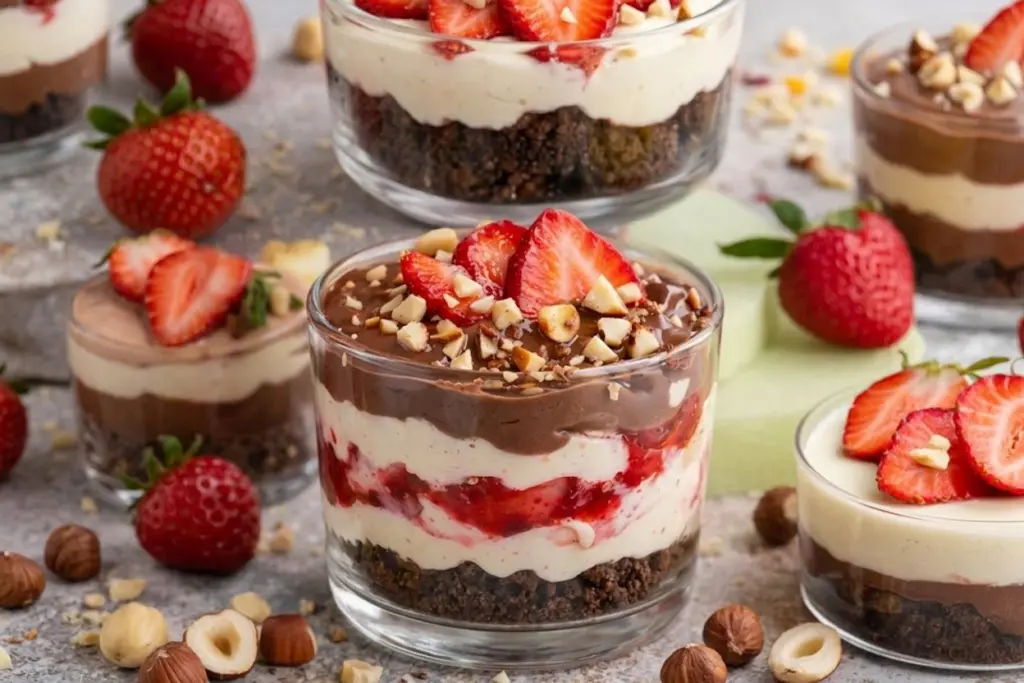 Chocolate Strawberry Nutella Cheesecake Cups