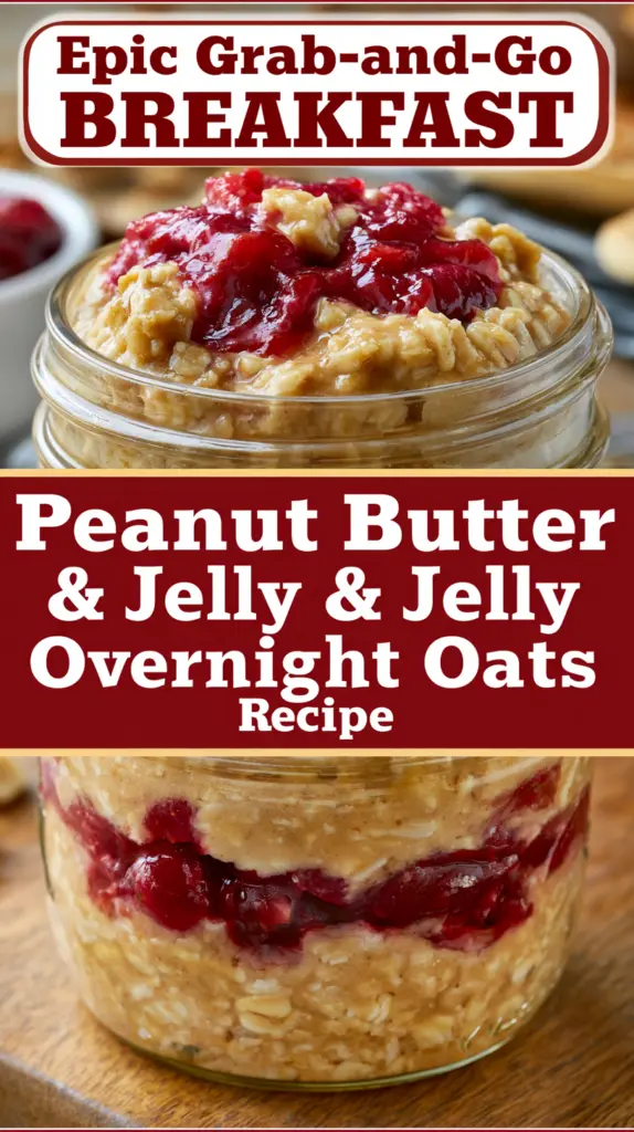 Healthy Overnight Oats Recipe (10 Flavor Toppings) 7 Peanut Butter & Jelly Overnight Oats