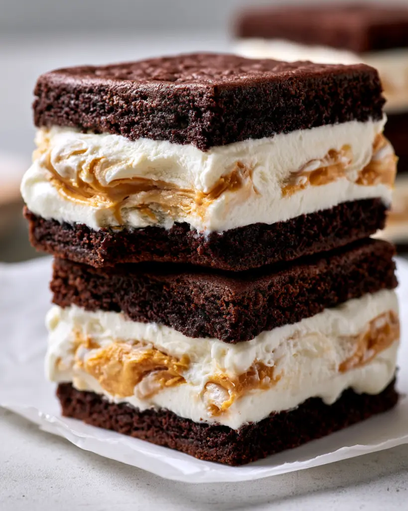 Chocolate Ice Cream Sandwiches with Sourdough Discard 6 Sourdough Peanut Butter Chocolate Ice Cream Sandwiches