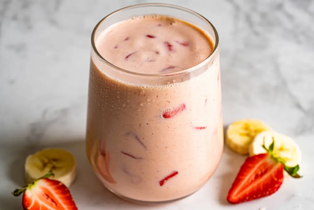 Easy 4-ingredient Korean Banana Milk 4 Strawberry Banana Milk