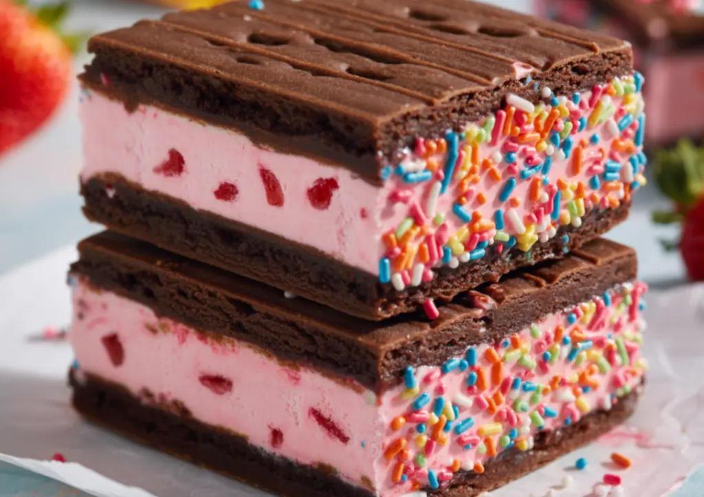 Chocolate Ice Cream Sandwiches with Sourdough Discard 7 Strawberry Chocolate Sandwiches