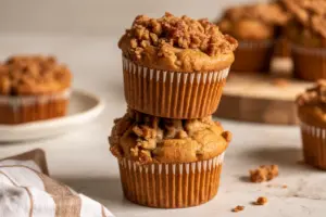 Sourdough Cinnamon Muffins with crumble topping