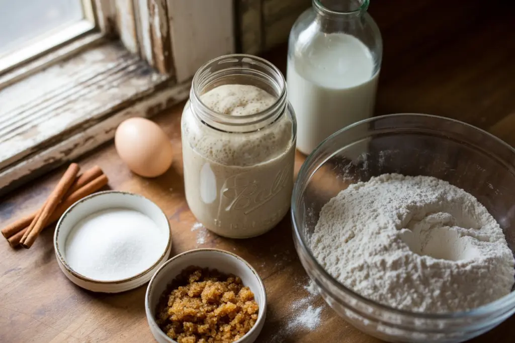 sourdough cinnamon muffins ingredients