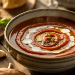 Creamy Roasted Garlic Tomato Soup recipe card