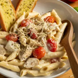 Ricotta Chicken Pasta with Tomatoes 5 Ricotta Chicken Pasta with Tomatoes recipe card