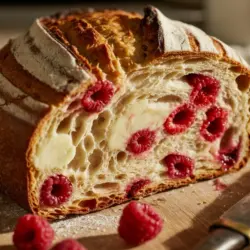 raspberry sourdough bread with cream cheese recipe card