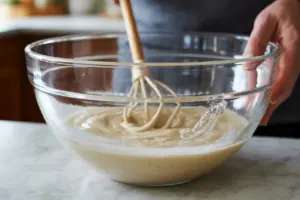 preparing sourdough starter