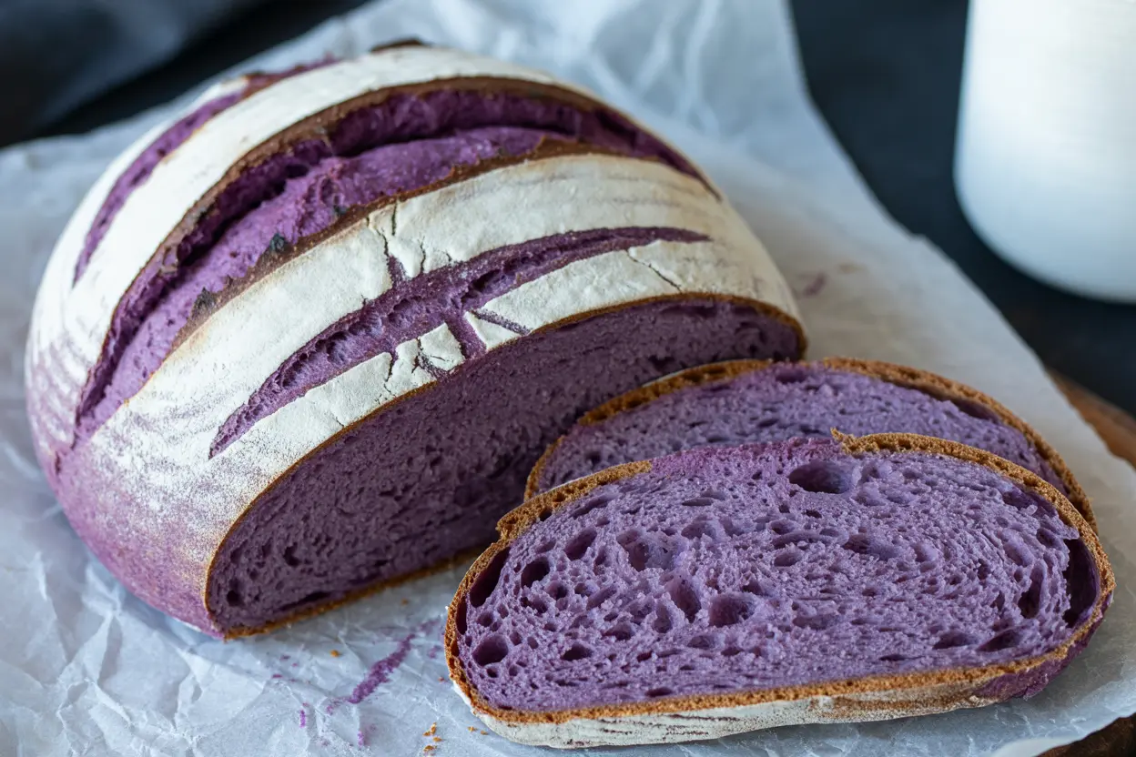 Purple Sweet Potato Sourdough Bread ( Only 4 ingredients) 