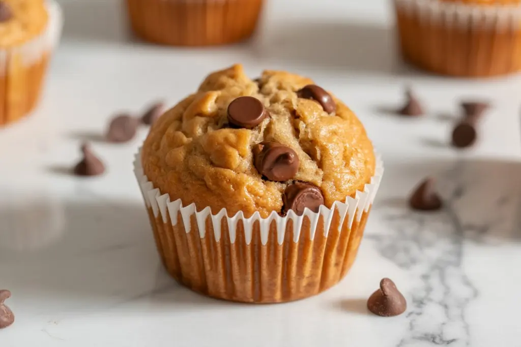 Sourdough discard Chocolate Chip Peanut Butter Muffins 