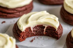 Sourdough Red Velvet Cookies with Cream Cheese Frosting