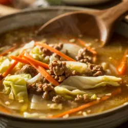 One Pot Egg Roll Soup Recipe card