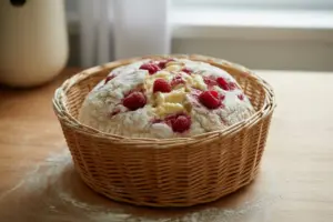 Raspberry Sourdough Bread with Cream Cheese
