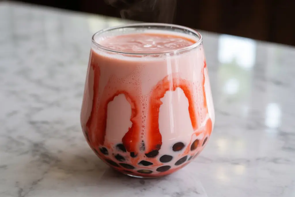 Strawberry Rose Milk Tea