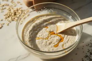 Healthy Overnight Oats Recipe (10 Flavor Toppings) 8 Mixing and sealing the base for overnight soaking